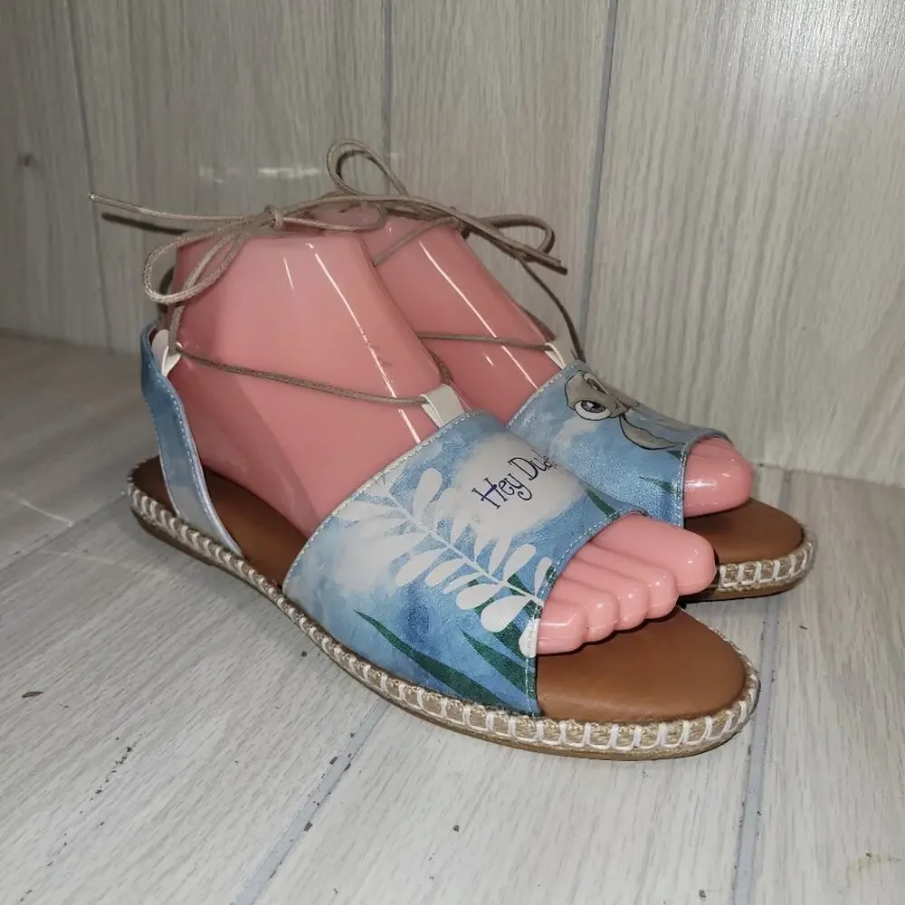 Dogo Womens Hazel Caretta Hey Dude Sea Turtle Sandals Vegan Leather Ankle Tie 6